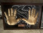 Cal Ripken Jr  Signed Handprint Plaque And Photograph Rare 1995 Hands Of Gold