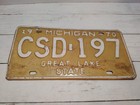 2 Vintage Michigan Vehicle License Plates   5805-gr  1970    csd-197  1979 
