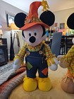 Mickey Mouse And Minnie Free Standing 27   thanksgiving Scarecrow Plush Set Disney