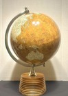 Vintage Antique Style 21    Table Top Globe On Solid Wood Base