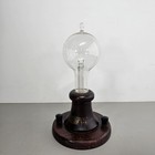 Thomas Edison Replica Bulb Wooden Base 50th Anniversary 1929 Ge
