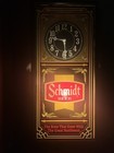 Vintage Schmidt Beer Lighted Mirror Clock Sign