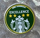 Starbucks Five Star Excellence Lapel Pin Mid America Mermaid Logo Vintage New