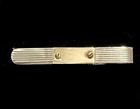 Vintage 1960   s Sterling Silver   14k Accents Design Tie Bar Clip Signed   correct   