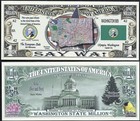 Washington State Million Dollar W Map  Seal  Flag  Capitol - Lot Of 10 Bills 