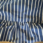 Ralph Lauren Blue white Striped Ruffled Euro Pillow Sham 26x26 Cotton Set 2