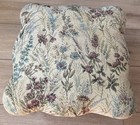 Victorian Style Florals Cushioned Upholstered W cast Iron Vtg Foot Stool Ottoman