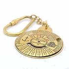 Brass 100 Year Calendar Keychain     Nautical Vintage Pocket Key Ring Gift