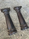 Pair Of Small Salvaged Antique Mahogany Half Columns