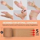 6-rolls 2 In X 5 Yds Tan Self Adhesive Bandage Rolls Wrap Vet Medical Wound Tape