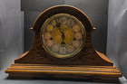 Vintage Sligh Model 0505-1-be Oak Mantel Clock German Westminster Chime Movement