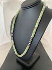 Green Turquoise Stabilized Heishi 8mm Navajo Pearls Sterling Silver Necklace 20 
