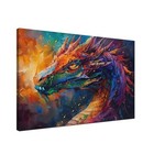 Colorful Dragons Wall Decor Chinese Mythology Dragon 36l  X 24w  Artwork-04