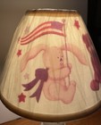 Vintage Nos Nursery Lampshade  Pink Bunny W  Americana Flag   Teddy Bear - Read