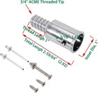  2-pack  1  Threaded Tips Replacement For Extension Poles 1 In  Sliver 