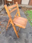 Vintage Antique Solid Wood Slat Stunning Folding Chair Estate Find