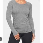 Athleta Speed Light Heather Gray Long Sleeve Women s Top Thumb Holes Sz Small