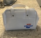 Vintage 1960   s 70   s White Vinyl United Airlines Purse Or Small Travel Bag