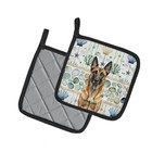 Caroline s Treasures Belgian Malinois Coastal Sea Glass Pair Of Potholders