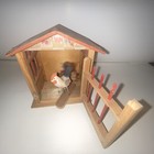 Antique Carved Wood Chicken In Cage Folk Art -was Mechanical