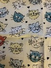 Vintage Ulster Weavers Tea Towel Irish Linen Cats    curly Whiskers    Cute   Euc