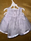 Girls White Gingham Fit   Flare Sleeveless Knee Dress Bow Button Back Lined