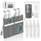 4-in-1 Travel Dispenser Bottle Set  Refillable Toiletry Bottles For Travel  Gray