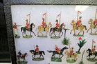27 Vintage Metal Hand-painted Middle Eastern Soldier Flats In Display Case