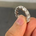4ct Round Cut Natural Diamond Eternity Wedding Band 14k White Gold Size 6 7 8