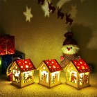 1 12 Scale Dollhouse Miniatures Christmas Light-up Cabin Wood Cottage Accessory