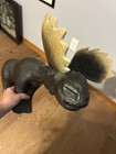 Vintage Adorable Big Sky Carvers Large Heavy Wooden Moose Statue   Free Shipping
