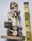 Vintage Jan Hagara    goldie    Figurine     1987 Limited Ed Girl W  Bears   Basket