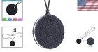 Stylish Sensory Chew Necklace For Kids     Safe Silicone Pendant  Black   Ages 3 