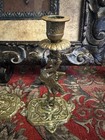 Pair Of 19th-century Bronze Candlesticks In The Shape Of Cranes 