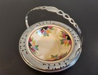 Art Deco Porcelain Tulip Bowl In Chrome With Handle Farberware Leigh Potters Usa