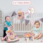 Qdragon 3 In 1 Baby Walker And Activity Center For Girl  Learning To Walk  Sit T