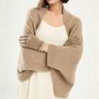 Shrug Sweater Shawl Wraps For Women Soft Cashmere Ponchos Sweater 15 Dark Khaki