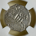 Roman Republic - M  Fannius 123 Bc Silver Ar Denarius Ngc Ch Vf  brushed  Roma