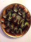 Vintage Mid Century Modern Enamel On Copper Plate Dish