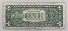  1 One Dollar Bill - Mismatch Serial Number Color   Ink Well Contamination Error