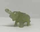 Antique Chinese Jade Jadeite Carved Standing Elephant Trunk Up Sculpture