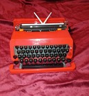 Vintage Olivetti Valentine Typewriter With Case Red Bucket Rare Work Tested Free