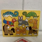 2 Wooden Toy Farm Animal Bird Fish Barn Knob   Peg Puzzle- Melissa And Doug