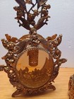 3 Set Perfume Bottles Beveled Glass Gold Gilt Ormalu Vanity Tray Mirror Filigree