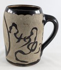 1903 Yale Art Pottery Stoneware Mug With Lady Figure Decoration