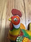 Antique Vtg Tin Lithograph Toy Farm Chicken Rooster Bird Wind Up Key Japan Works