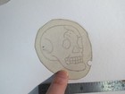 Vtg 1960s 70s Tattoo Flash Acetate Stencil 3 4 View Skull Sk1
