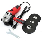 4-1 2  Angle Grinder Cut Off Tool 11500 Rpm 4 8 Amps Heavy Duty W  3 Pc Wheels