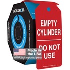 100 Cylinder Tags By-the-roll  Empty Cylinder - Do Not Use  Us Made 100 Tags