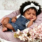 20 Inch Black Reborn Baby Doll Silicone Full Body Realistic Biracial Girl